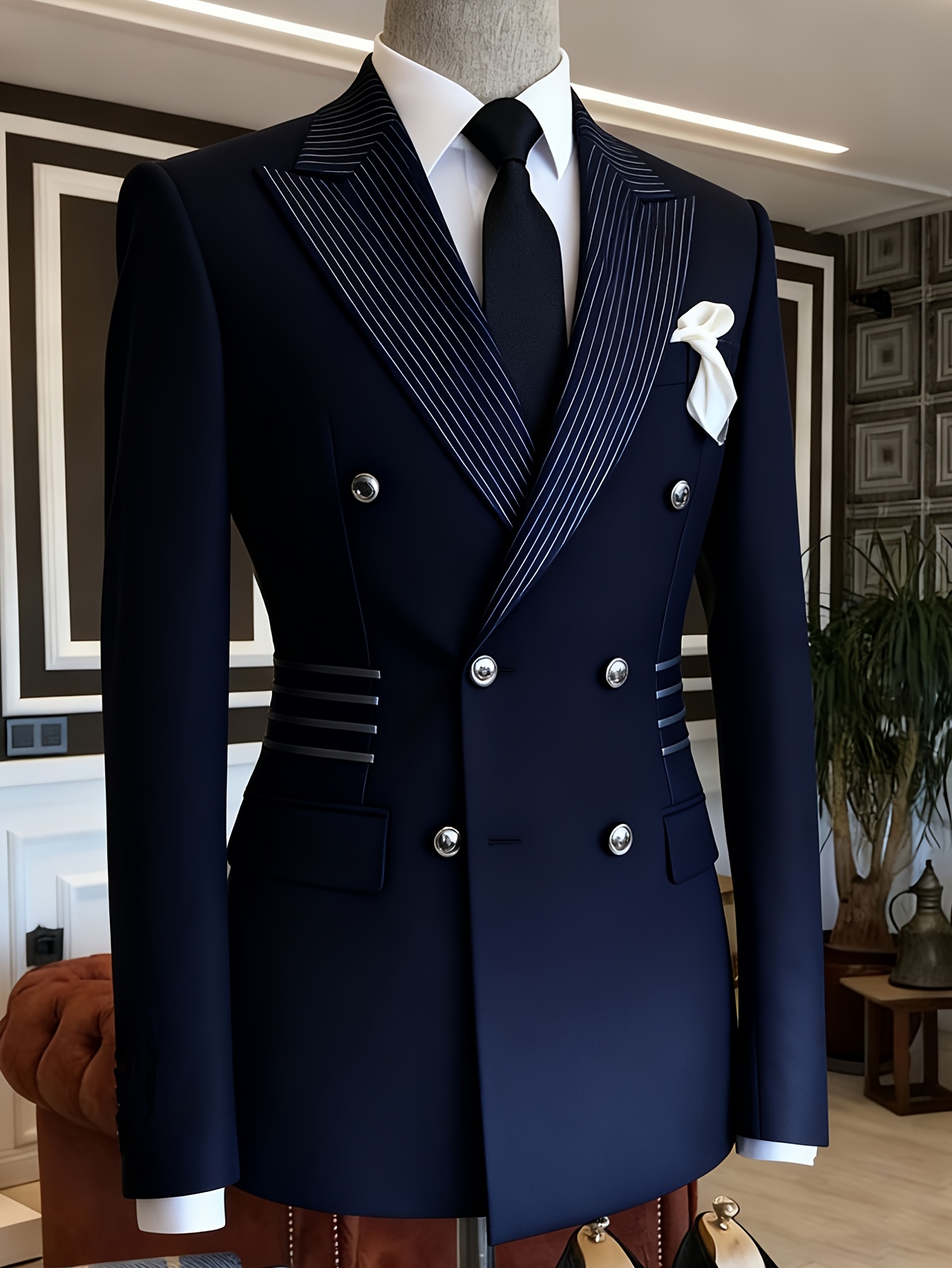 Men Navy Blue Double Breasted  - Jack Men'S Grooming 리뷰 및 가격